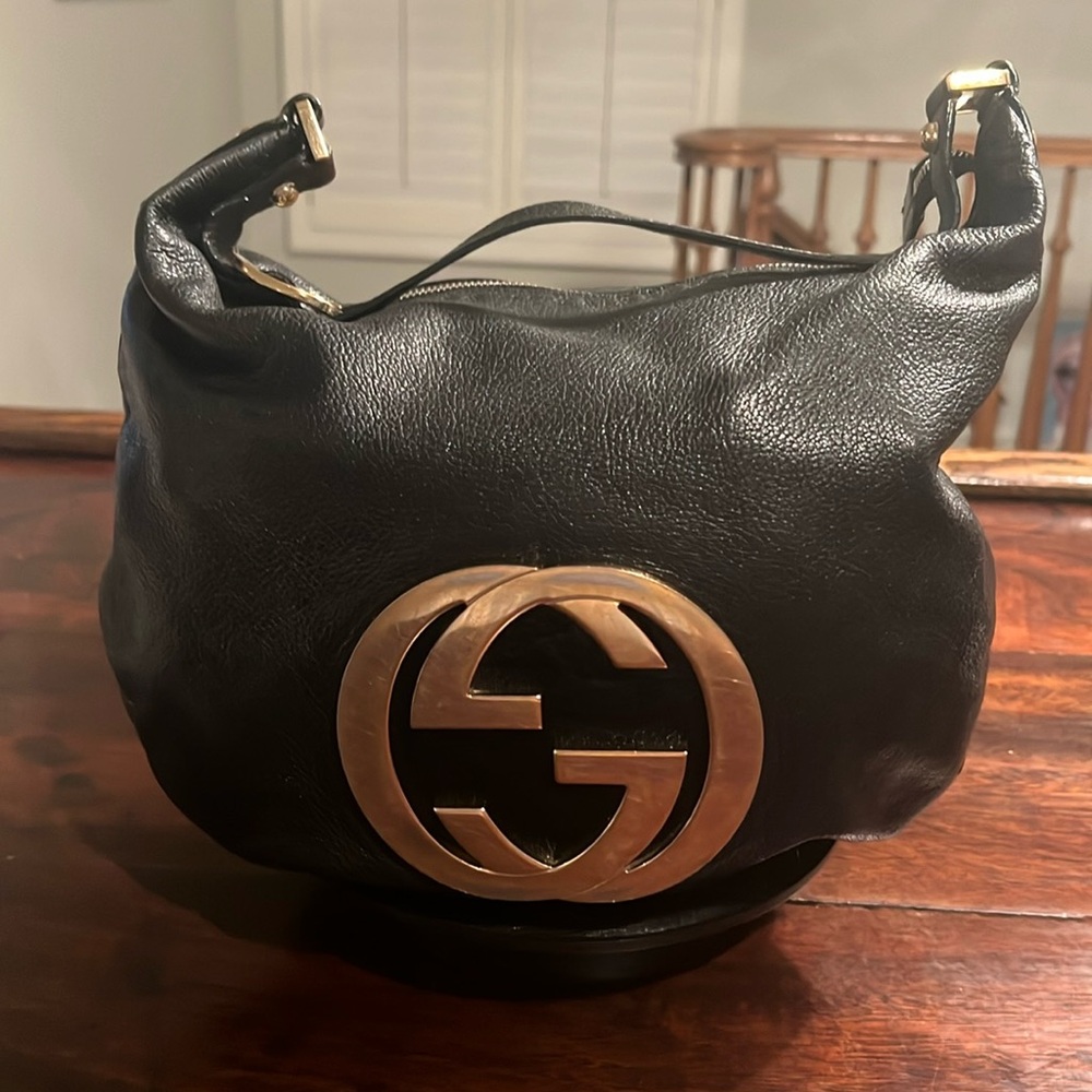 GUCCI Vintage Interlocking G Logo Shoulder Bag